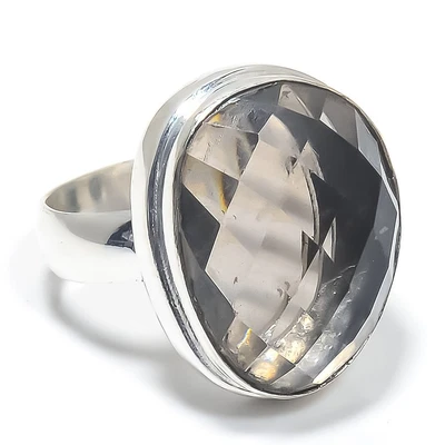 $5.99 • Buy Smoky Topaz Gemstone Handmade 925 Solid Sterling Silver Jewelry Ring Size 6 R933