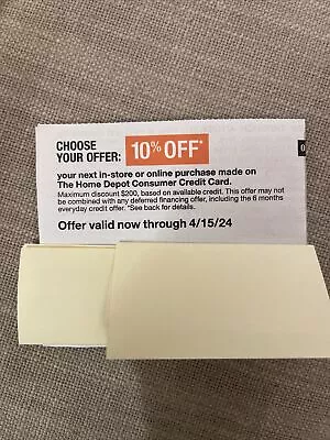 Home Depot Coupons 10 Off • $30