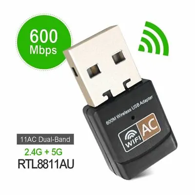 600Mbps Wireless USB Ethernet PC WiFi AC Adapter Lan 802.11 Dual Band 2.4G / 5G • $6.99