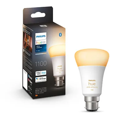 $69.95 • Buy Philips Hue White Ambiance Home Light Bulb/Globe 11W A60 B22 W /Bluetooth 1055LM