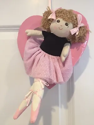 Ballerina RAG Doll 12  Handmade Kids Toy Fabric Dress Baby Room Decor Vintage • $12.99