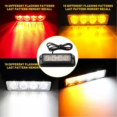 Amber Yellow 4LED Car Engineering Truck Warning Hazard Flash Strobe Light Bar 1x • $7.99