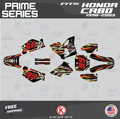 Graphics Kit For Honda CR80 (1998-2003)CR 80 Prime Series - Red-Yellow • $59.99