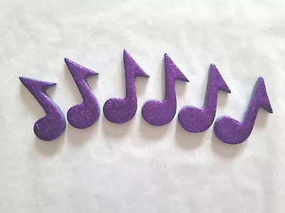 £4.95 • Buy 12 Glittery Purple Music Notes- Edible Sugar Cake Decorations / Toppers