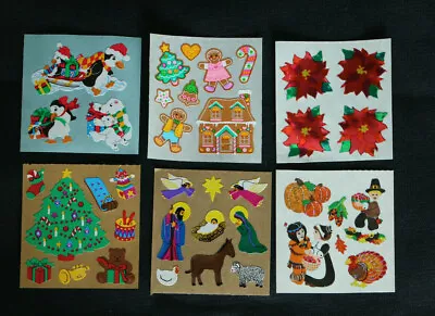 $3.50 • Buy Vintage Holiday Sandylion Stickers Christmas Thanksgiving Rare Original