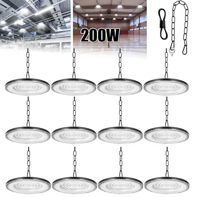 12 Pack 200W UFO Led High Bay Light Factory Warehouse Commercial Led Shop Lights • $204.99