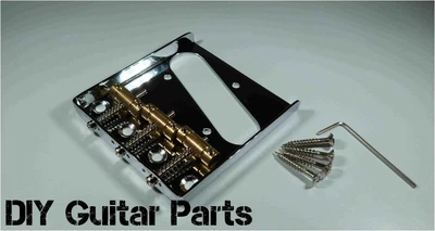 £9.99 • Buy Telecaster Tele Vintage Ashtray Bridge Brass 3 Saddles String Through +Top Mount