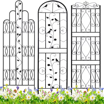 Decorative Garden Trellis Wall Climbing Plant Support Metal Frame Powder Coated • £49.91