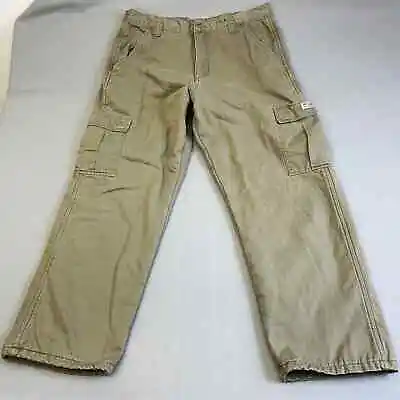Wrangler Cargo Pants Mens 34x30 Brown Fleece Lined Tan Workwear Authentic Issue • $17.95