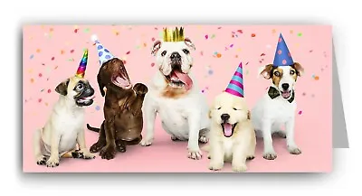Pooch Party Birthday Card - Dogs Bulldog Pug Jack Russell Puppy • £2.75