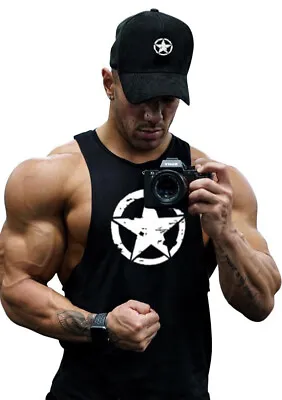 Men's Workout Gym Tank Tops Muscle Tee Bodybuilding Fitness Sleeveless T Shirts • $25.99
