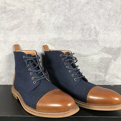 Vintage Foundry Co Mens Size 9.5 Ankle Boot Navy Blue Remington Leather Hipster • $55