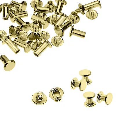£6.29 • Buy Chicago Screw Rivets Flat Head Studs Resistant Durable Brass DIY Leather Crafts