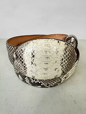 Los Altos Python Snakeskin Belt Natural Leather Lining Genuine Handmade Size 30 • $30