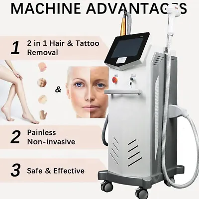2In1 Diode Laser Hair Removal ND YAG Picosecond Tattoo Removal Skin Care Machine • $2300