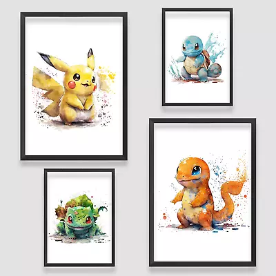 Pokemon Starter Wall Art Poster Print Picture Home Kids A5 A4 A3 A2 • £3.99