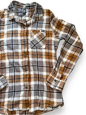 Fox Racing Brown Womens Small Moto Plaid Flannel Button Up • $21.74