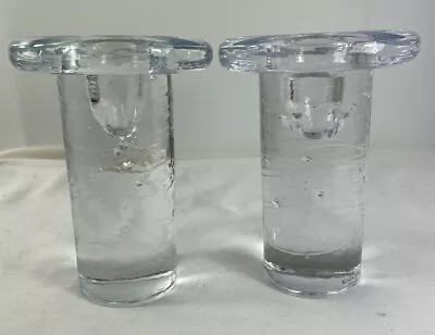 Kosta Boda Pair Candle Holders Kjell Engman Cool Column  • $85