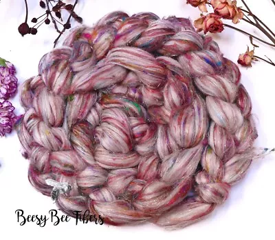 PEGASUS- Merino And Silk Blend Combed Top Wool Roving For Spinning Felting 4 Oz • $19.75