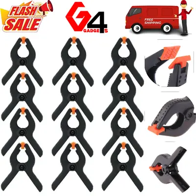 12 X Large Spring Clamps 3   Set Heavy Duty Market  Tarpaulin Quick Grip Clips • £7.99