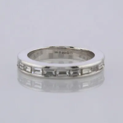 1.68 Carat Channel Set Baguette Cut Diamond Eternity Ring Platinum Size M 1/2 • £2475