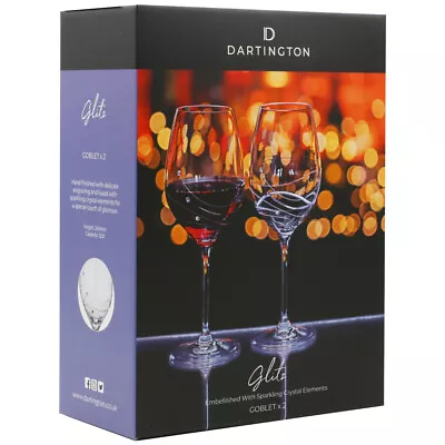 Dartington Wine Goblets Glitz  Hand Finished 520ml Set Of 2 • £44.99