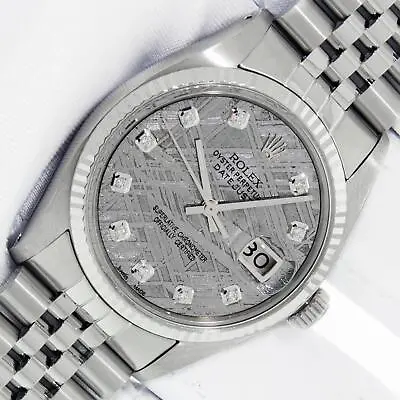 Rolex DateJust 36 Meteorite Diamond Dial Steel And 18k Gold Fluted Bezel Watch • $5699