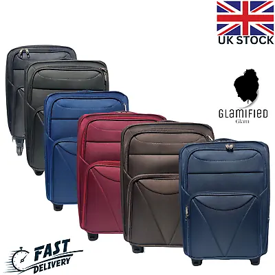 G-G Lightweight Trolley Suitcase Quality Cabin Bag Case 4 Easy Spinner Wheels • £21.37