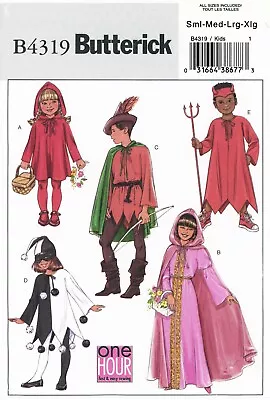 Butterick Sewing Pattern 4319 Boys Girls 4-14 Princess Robin Hood Jester Costume • $14.95