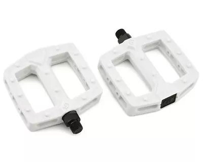 GT Polycarbonate Platform BMX CR-MO Axle Bicycle Pedals  9/16  - WHITE • $22.99