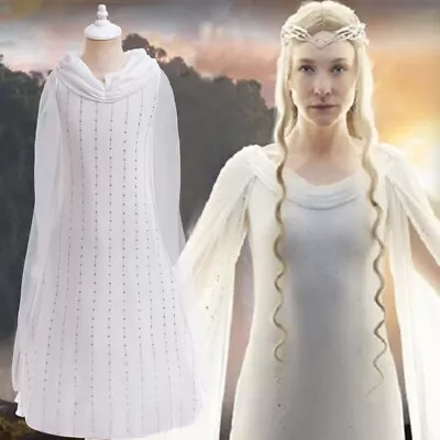 Cosplay The Lord Of The Rings Galadriel Kids Dress Halloween Party Girls Skirts • £15