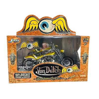 Von Dutch Kustom Cycles Jada Toys Dragnut 1:18 Scale Die-cast Gold Nib New 2004 • $49.95