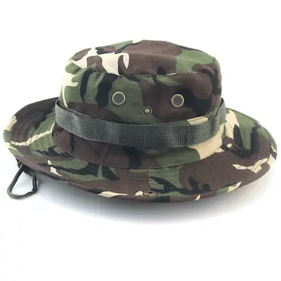 Boonie Bucket Hat Cap 100% Cotton Fishing Hunting Safari Mesh Camo Military Men • $7.07