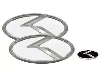 3D K Logo White & Chrome Edition Emblem 3pc SET For 2012-2021 Kia Ceed GT • $44.99