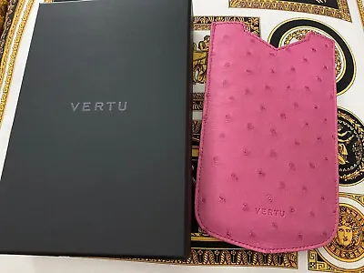 Vertu Constellation V Pink Ostrich Leather Exotic Leather Vertical Case • $130.79