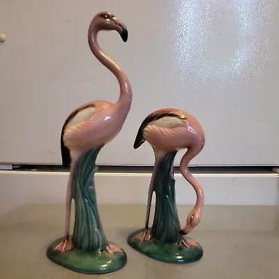 Vintage Signed Will GEORGE Flamingo Figure Statue Mid Century Home Decor Birds • $558.25