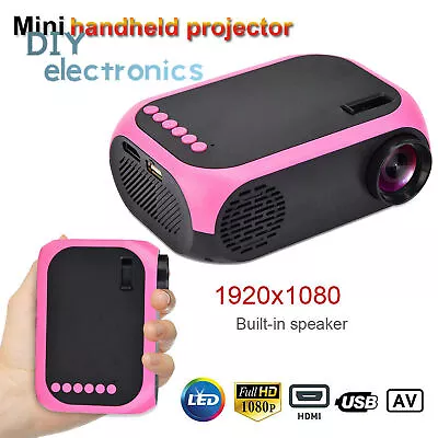 1080P HD Mini LED Projector Home Theater Cinema Multimedia USB AV HDMI US • $38.66