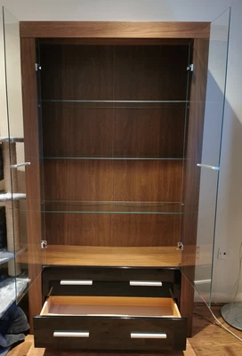 £32 • Buy Mahogany Effect Glass Display Cabinet