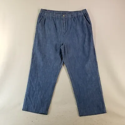 King Size Denim Lounge Pants Men's 2XLT XXLT Blue Cotton Comfort Waist Outdoor • $25.81