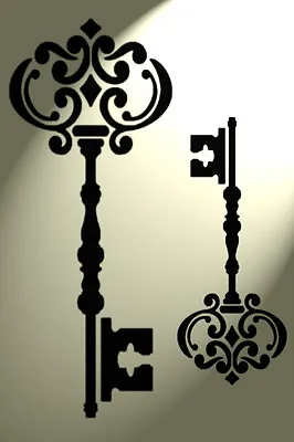 Shabby Chic Key 2 Sizes Stencil Vintage Damask Rustic Style A4 297x210mm Wall • £5.79