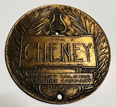 CHENEY TALKING MACHINE COMPANY Copper Emblem Medallion Plaque Rare Chicago USA • $31.80