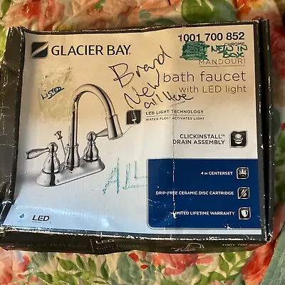Glacier Bay Mandouri High-Arc Bathroom Faucet - Chrome With  LED Light ￼ Tech • $30