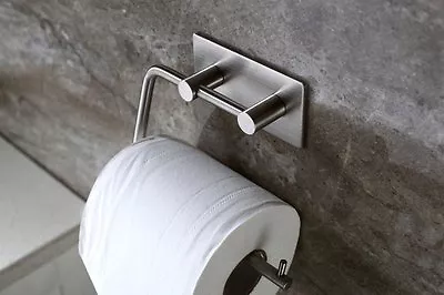 $17.64 • Buy ZOIC Toilet Paper Holder Roll Towel Hook3M Self Adhesive Brushed Stainless Steel