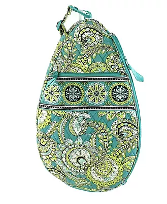 VERA BRADLEY Tennis Racquet Cover Case Shoulder Bag - Turquoise Peacock Paisley • $24