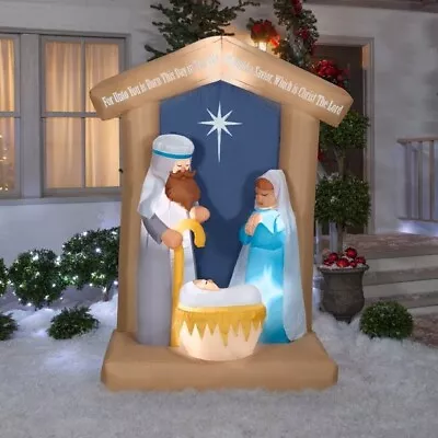 $79.95 • Buy Christmas Nativity Scene Mary Joseph Jesus 6.5 Ft Holiday Inflatable Yard Decor