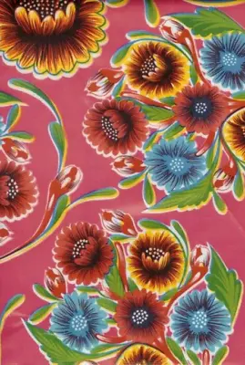 Oilcloth Fabric Beautiful Blooms Pink Pattern Sold In Yard Or Bolt • $13.99