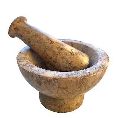 Natural Soapstone Mortar And Pestle Cooking Grinding Herbs Spices Kitchen • $16.99