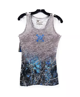 Muddy Girl Undertow Blue Camo Tank Top Burnout Racerback Womens Shirt Top Small • $24.99