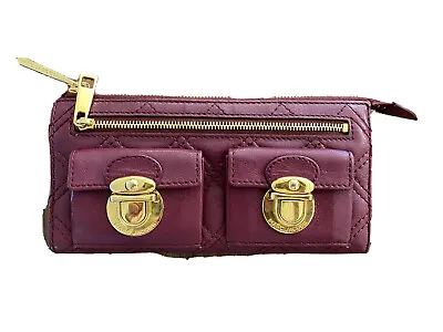 Authentic Marc Jacobs Quilted Zip Clutch Wallet Purple • $80