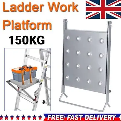 150kg Folding Ladder Stair Step Work Bench Standing Platform Ladder Work Shelf • £17.76